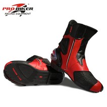 PRO-BIKER 브랜드 가죽 통기성 야외 스포츠 오토바이 부츠 오토바이 경주 오프로드 부츠 남성여성 A004, 2, 8.5
