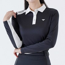 여성골프웨어 기능성 쿨원단 스판 카라긴팔티셔츠