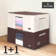 [벨라홈] 대용량 와이어 이불정리함105L+이불압축팩 2P, 베이지