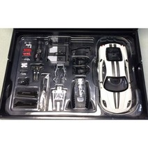 Octave Shop 정품 오리지널 페라리 F430 조립 버전 자동차 모델, 흰색회색줄무늬