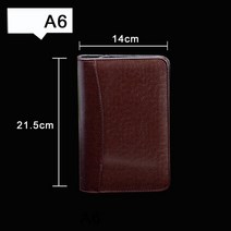 노트커버 공책 A6/A5/B5 관리자 폴더 패드폴리오 일기 노트 및 저널 계산기 바인더 나선형 북 비즈니스 지퍼 백 라인 핸드북, [09] A5 Coffee