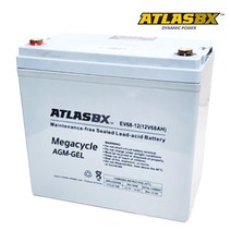 [ATLAS/BX] EV68 -12(12V-68AH) : 17.3kg / 전동밧데리 전동휠체어 전기스쿠터 전동청소차 EV53 딥사이클, 12V 68Ah (1개)