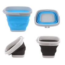 사각 원형 접이식 폴딩 손잡이 세차 바구니 물통 세차버킷, 제품선택, 5L - 원형