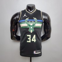 밀워키 벅스 NBA 져지 농구 유니폼 야니스 아데토쿤보 블랙 에디션