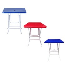 사각 테이블 탁자 파라솔 편의점 치킨집 플라스틱 의자 야외 접이식 포장마차 호프집, 사각 테이블 블루