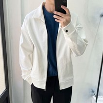 라운지21 남자 데일리 사선 면 워싱 기본 블루종