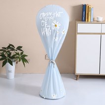 PEVA 수직 선풍기 커버 방수 팬 먼지 커버 모든 것을 포함하는 바닥 서 유니버설 팬 커버 선풍기 커버 라운드 헤드, 블루 데이지, 전체 패키지 착륙