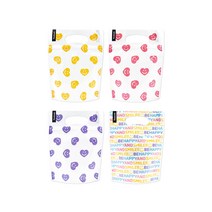 하트 레터링 선물용 손잡이 포장봉투 100매, 노랑하트