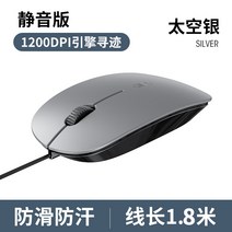 게임마우스 오버워치 컴퓨터 마우스 공식 유선 무음 노트북 가정용 게임 e스포츠 전용 오디오 샤오미 적용, 01 스페이스 실버【초경량】무음 버튼/선길이1.8m/미
