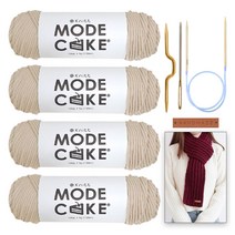 [니뜨] 모드케이크 목도리털실 4p DIY 세트, 03_연베이지