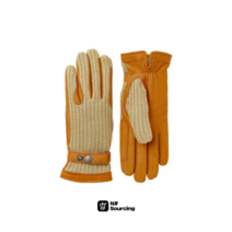 헤스트라 우먼즈 디어스킨 크로셰 코르크 여자가죽장갑 커플장갑