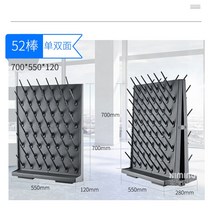 실험실 건조 랙 비커 랙 실습실 연구실 그릇 시험관, 드립랙(다크그레이)더블플레이트단면52봉스탠드총104봉