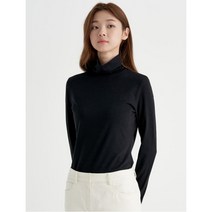 BEAN POLE [빈폴레이디스] [Essential] 블랙 울 폴리 터틀넥 티셔츠 (BF2X41CE45)
