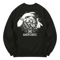 남자 여자 맨투맨 스웨트 셔츠 칸6312 KMB0139 주술 기모 - 블랙