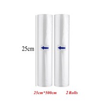 업소용 가정용진공 포장 닭가슴살 연어 수비드 식품 포장 주방 식품 진공 가방 보관, 2롤 25cm