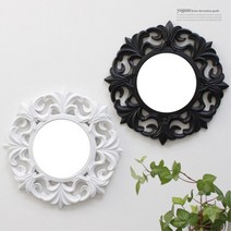 매장 포인트장식 벽걸이 원형 미니거울 독특한 특이한 상가 빈티지 심플 침실 인테리어 모던, B(단조) 블랙