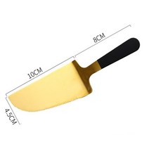 케이크서버 304 스테인레스 스틸 케이크 서버 블레이드 커터 파이 피자 삽 골든 주걱 치즈 셔블 나이프 베이킹 도구, [03] Black Gold