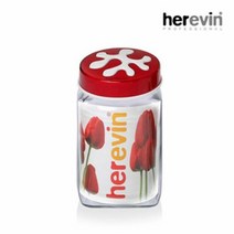헤르빈 herevin (헤르빈) 퍼즐 정사각 유리 밀폐용기 - 레드 3L