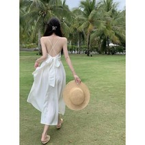 블링블링 청순반전 뒤태 해변 롱원피스