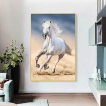 건강운 풍수 달리는 말그림 합격운 사업운 취업운 성공을 부르는 캔버스 액자 개업선물 사장실 사무실 거실, 7085cm