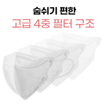 세부리형마스크 귀편한새부리형마스크 두꺼운 kf94 50매, 화이트