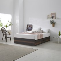 노랑나무 릴리 헤드없는 무헤드 높은 수납 침대 프레임 SS Q, 리아 무해드 침대 (높이300mm), LPM 샤틴브라운(2단)