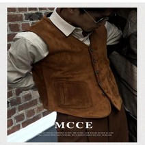 남자 가죽 조끼 라이더 정장 양복 카우보이 배달 라이더 바이크 포켓 복고풍