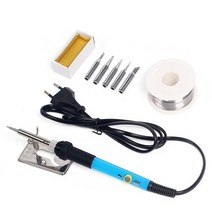 납땜기 220v/110V 60w 전기 땜 인두 온도 조정 용접 회로 기판 수리 도구 팁 재작업 포함, [02] EU Plug Type 220V, [02] Set 2, 02 Set 2_02 EU Plug Type 220V
