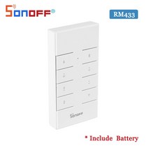 제이즈 SONOFF-RM433 8 키 다목적 433MHz RF 리모컨 베이스 포함 SONOFF D1/RF/4CH Pro R3/TX 시리즈/RF 브리지와 호환, [01] RM433