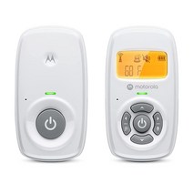 Motorola AM24 오디오 베이비 모니터 LCD 스크린 포함 - 304.8m(1000피트) 범위 안전한 개인 연결 양방향 통화 실내 온도 센서 휴대용 부모 유닛 (내장, 2021 Model