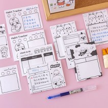 앤썸 데일리 흑백 플래닝 페이퍼 점착 메모패드 50매 다꾸 AS002, 리스트