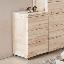 기타 바보사랑[인우드][인우드]로담 삼나무 원목 이동식 3단 서랍장 바퀴 탈부착 가능[무료배송], 워시