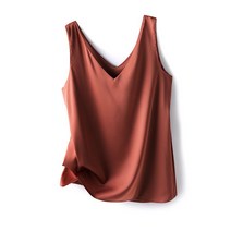 여성 새틴 나시티 브이넥 심플 여름 외출 여자 나시 2023 상의 Satin sleeveless shirt XK0077