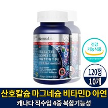 캐나다 코랄칼슘 마그네슘 비타민D 아연 정 알약 모양 산호 칼슘 영양 제 4중 복합기능성 건강기능식품 해외 직구 남성 여성 직장인 주부 노인, 10개, 120정
