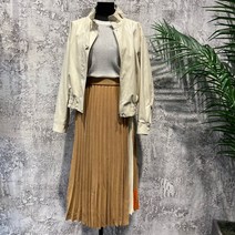 시슬리 랩 플리츠 배색 니트스커트 SAKS02011