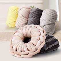 자이언트얀 손뜨개질 가방뜨기 만들기 손뜨개 목도리, 1kg 옐로우, 1kg 옐로우