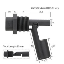 플로트 스위치 측면 장착 PP 플라스틱 액체 레벨 센서 가축 수조용 수평 1/2 인치 트레드 100V, 01 H low  pressure