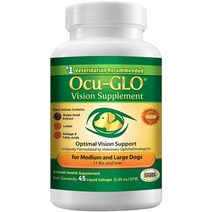 미국 직구 Ocu-GLO 오큐글로 중대형견용 소형견용 시력 보조제 45cap 90cap Vision Supplement, 중형 대형견(11파운드 이상), 45겔캡