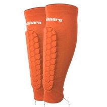 축구 신 가드 보호 압축 다리 종아리 슬리브 사이클링 레그 워머 스포츠 안전 맞춤 로고 남성용 여성용 십대, L, Orange