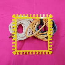 3DforYou 양말목공예 DIY키트 사각직조틀+양말목 티메트2개분량 복지회관 학교 어린이집 유치원 교육 집콕취미 행복공예 교육키트 체험교육, 컬러 랜덤
