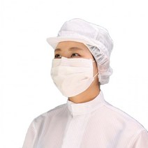 머리카락보호 식품제조공장 크린룸 제전 방진모자 무균실 방역복 청소 제약, 화이트L, 1개