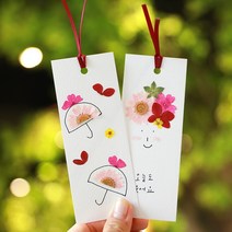 압화 책갈피 만들기 세트 1인용 화이트 독서 북마크, 장미