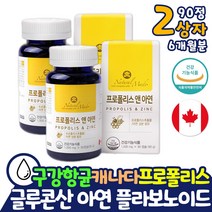 구강항균 항산화 프로폴리스 6개월분 캐나다 직수입 글루콘산 아연 플라보노이드 유해산소 입냄새 억제 제거 면역력 높이는 영양제 효과 효능 코스트코 환절기 항산화제 포리폴리스