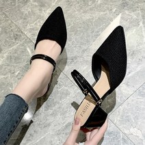 여성 6cm굽 스틸레토 스트랩 키튼힐 하객룩 블루퍼 여성샌들 뮬샌들 발바닥보호 단화