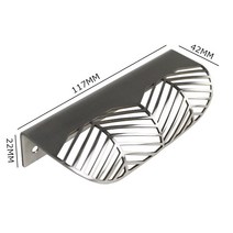 스테인레스 스틸 가구 손잡이 캐비닛 당김 주방 실버 찬장 하드웨어, ss 길이 117mm, 01 Leaf 117mm