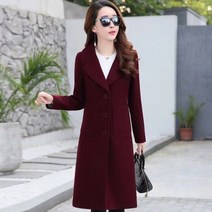 카멜색 역시즌 트렌치 코트 블랙 양복 롱 윈드 모직 여성용 올매치 패션 겨울 134