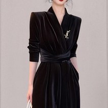 우아한 와이드 여자 정장 고급 벨벳 점프슈트 블랙 세련된 하객룩 겨울 연말모임룩 40대 50대 허리끈조절