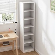 틈새책장 슬림 책장 300 선반 거실 수납 높은 8단 폭좁은 좁은 화이트 오픈형, 7단 화이트
