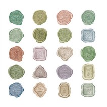 실링 인장 스티커 기념일 씰링 생일축하 연하장 새해 연말 다꾸 봉인 도장찍기 다이어리 노트북 제작 선물 로맨틱 왁스 스탬프 초대장 청첩장 손편지봉투 크리스마스 웨딩 식권(그린)