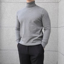 일이오 남성용 부드러운 목폴라 니트